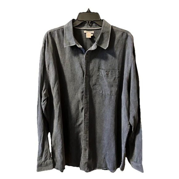 Carbon2Cobalt Other - Carbon2Cobalt Eclipse Denim Button Down Collared One Pocket Shirt Men's XXL 2XL